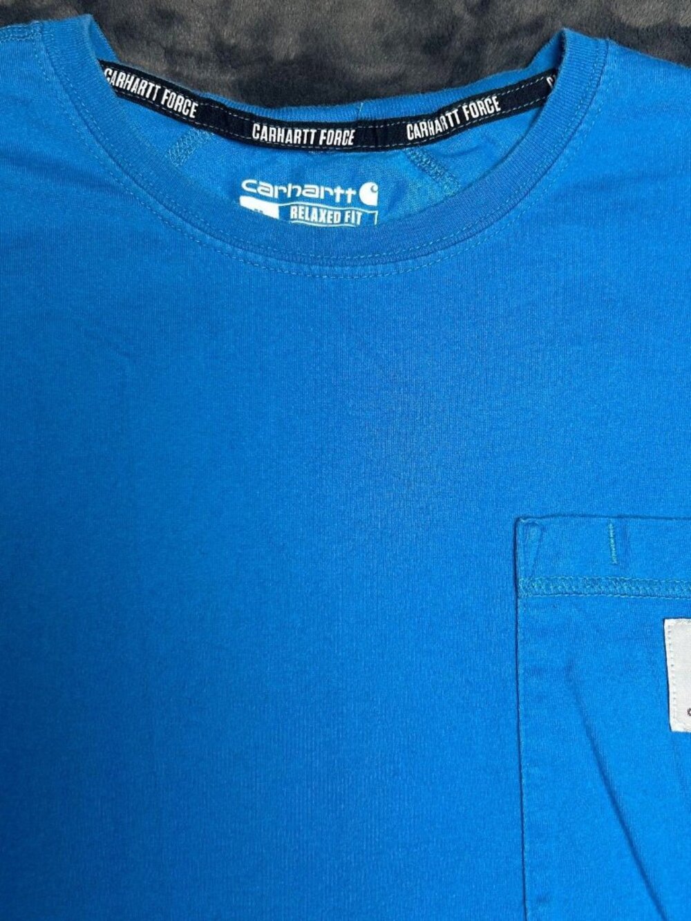 Carhartt Force Tk4616-M Pocket T-Shirt M Relaxed Fit Bright Blue